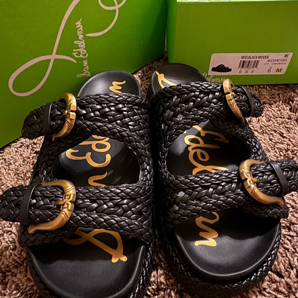Sam Edelman Black Woven Women’s sandals